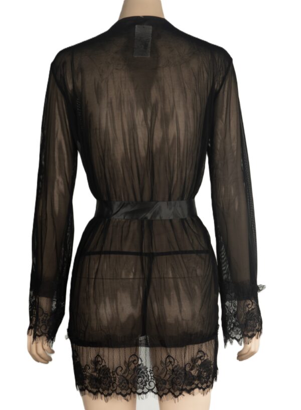 741 - Eyelash Lace Trim Brunchcoat - Image 2