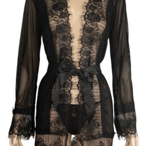 741 - Eyelash Lace Trim Brunchcoat