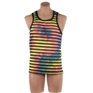 2316 - Men's Tie Dye Stripe Singlet
