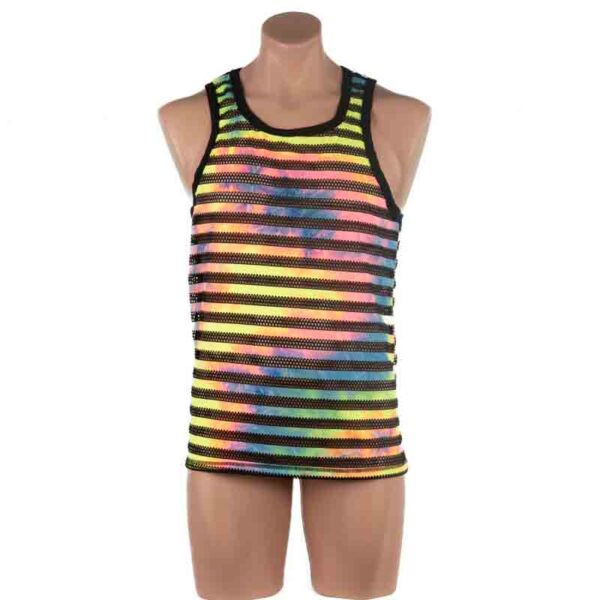 2316 - Men's Tie Dye Stripe Singlet