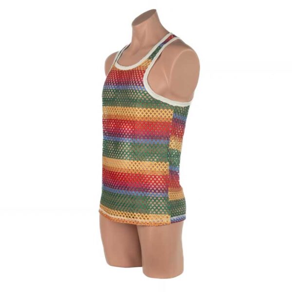 2313 - Men's Rainbow Mesh Singlet - Image 2