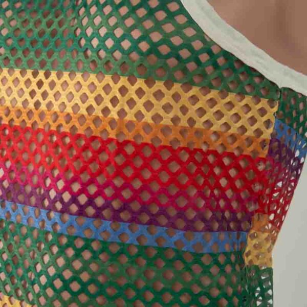 2313 - Men's Rainbow Mesh Singlet - Image 4