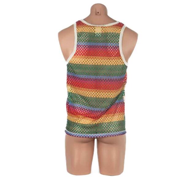 2313 - Men's Rainbow Mesh Singlet - Image 3
