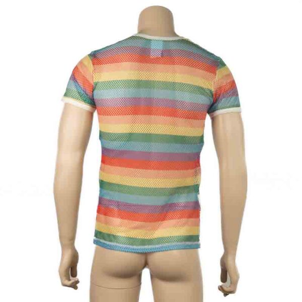 2314 - Men's Rainbow Mesh T-shirt - Image 2