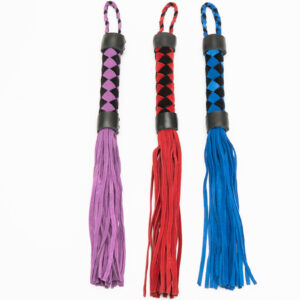 W203 - Checkered Handle Leather Whip - 38cm