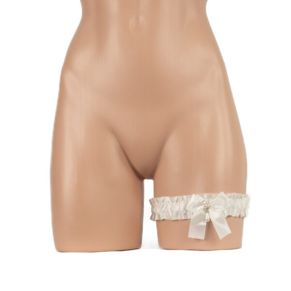 G102 - Satin Bridal Garter Wide - Image 2
