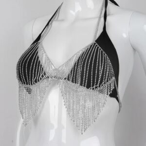 J108 - Diamonte Mesh Fringe Top