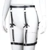 1018BX - Leather Leg Harness with Bows