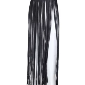 115 - Leather Tassel Skirt