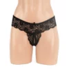 169 - Lace Crutchless G String - 12, Black