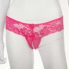 180 - Lace Crutchless G-String - 8, Hot Pink