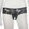 180 - Lace Crutchless G-String - 8, Black