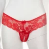 180 - Lace Crutchless G-String - 8, Red