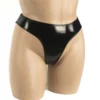 182 - Mirror PVC G-String - One Size (8-10), Black
