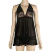 2000D - ALISON Lace Babydoll - Queen (12-14), Black