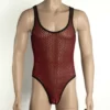 255 - Men's Mesh Bodysuit - L, Red