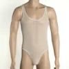 255 - Men's Mesh Bodysuit - L, White