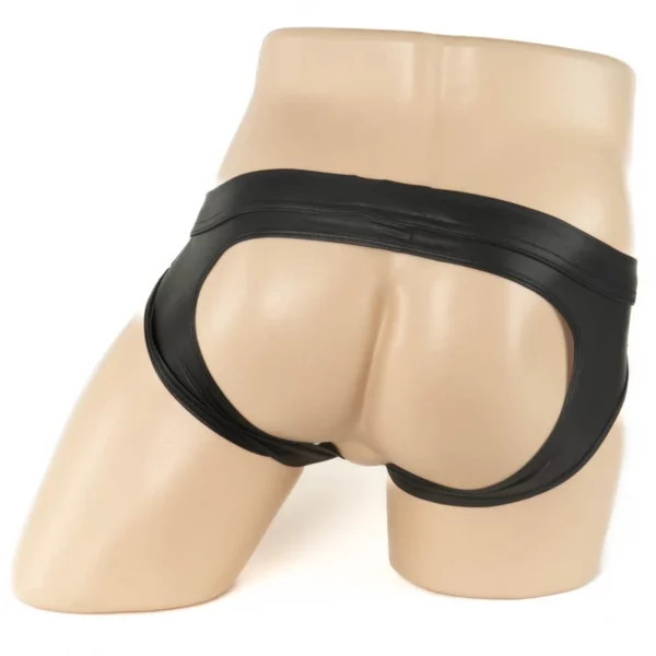 256 - Men's Leather Look Jockstrap - Image 2