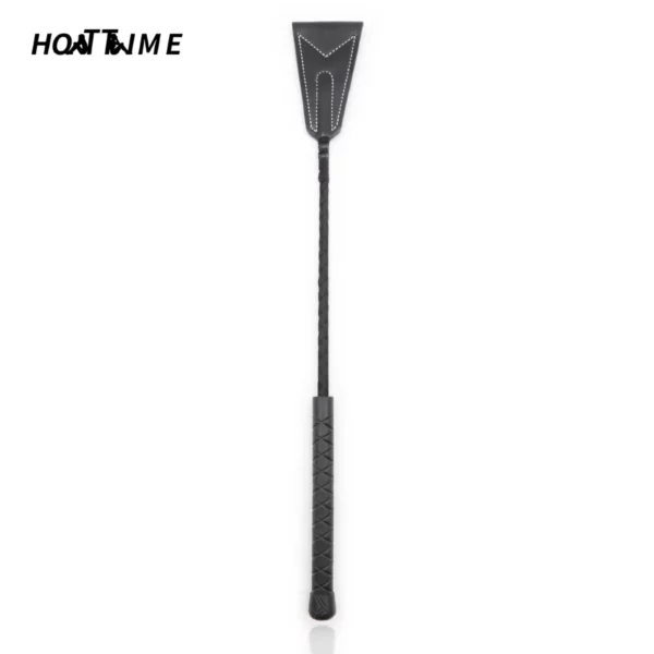 W103 - Black Stitched Leather Riding Crop - 47cm - Image 7
