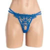 345 - Floral G-String - One Size (8-12), Blue