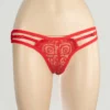349 - Floral Cotton G-String - Red