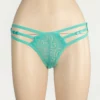 349 - Floral Cotton G-String - Turquoise