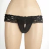 350 - Crutchless Pearl G-String - One Size, Black