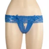 350 - Crutchless Pearl G-String - One Size, Blue