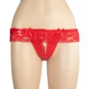 350 - Crutchless Pearl G-String - One Size, Red