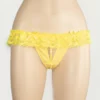350 - Crutchless Pearl G-String - One Size, Yellow