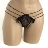 356 - Floral Bow G-String - Black