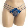 356 - Floral Bow G-String - Blue