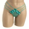 356 - Floral Bow G-String - Turquoise