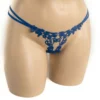 357 – Open Floral G-String - Blue