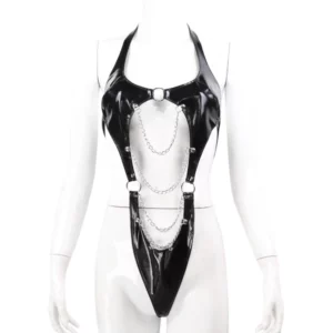 4248 - Wetlook Chain Bodysuit