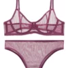 563 - Mesh Bra & G-String Set - S, Purple