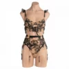 597 - MARGO 3 Piece Frill Set - M, Black