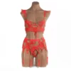 597 - MARGO 3 Piece Frill Set - S, Hot Pink