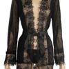 741 - Eyelash Lace Trim Brunchcoat - One Size (8-12), Black