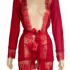 741 - Eyelash Lace Trim Brunchcoat - One Size (8-12), Wine