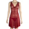 742 - Lace Babydoll - Wine