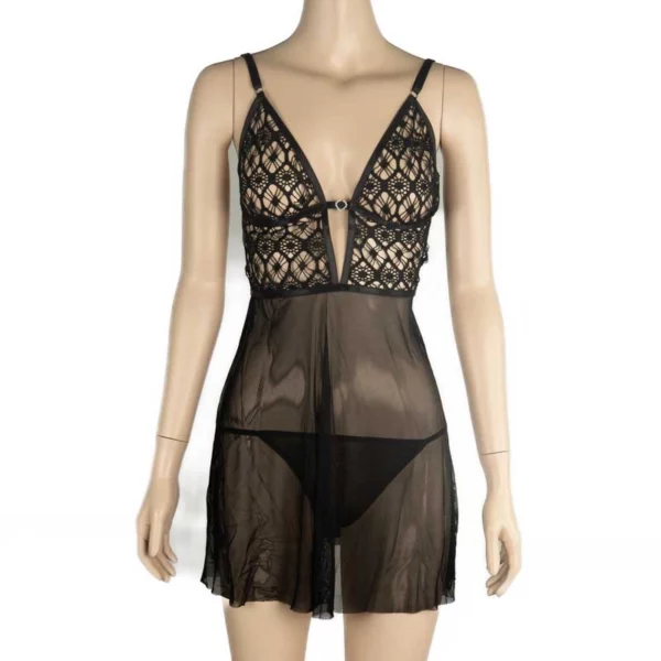 743 - V Lace Babydoll - Image 3