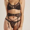 852 - Lace Suspender - One Size, Black
