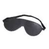 B101 - Faux Leather Fur Blindfold - Black