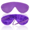 B101 - Faux Leather Fur Blindfold - Purple