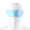 B102 - Faux Leather Stud Blindfold - Blue
