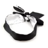 B107 - Satin Tie Blindfold - Black/White