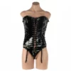 906 Wetlook Corset - One Size, Black
