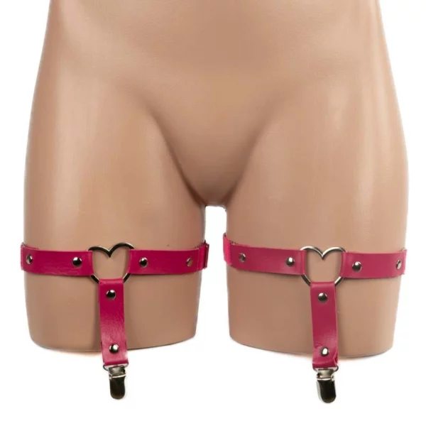 1004 - Faux Leather Heart Garter Pair - Image 12