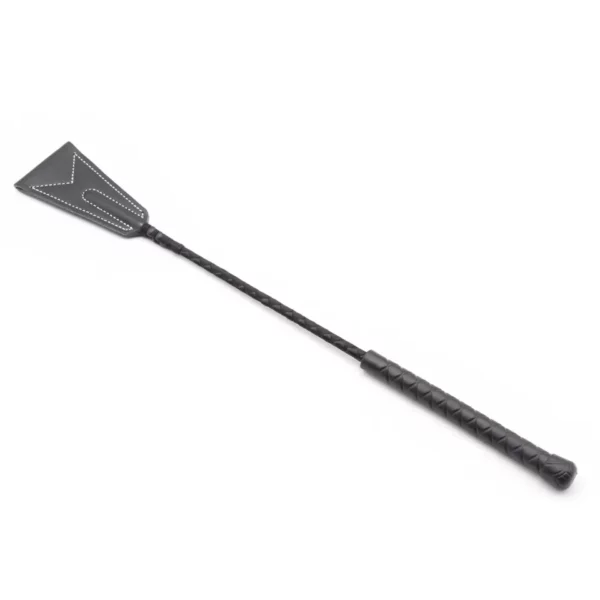 W103 - Black Stitched Leather Riding Crop - 47cm - Image 6
